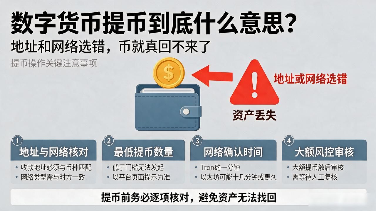 数字货币提币到底什么意思？地址和网络选错，币就真回不来了