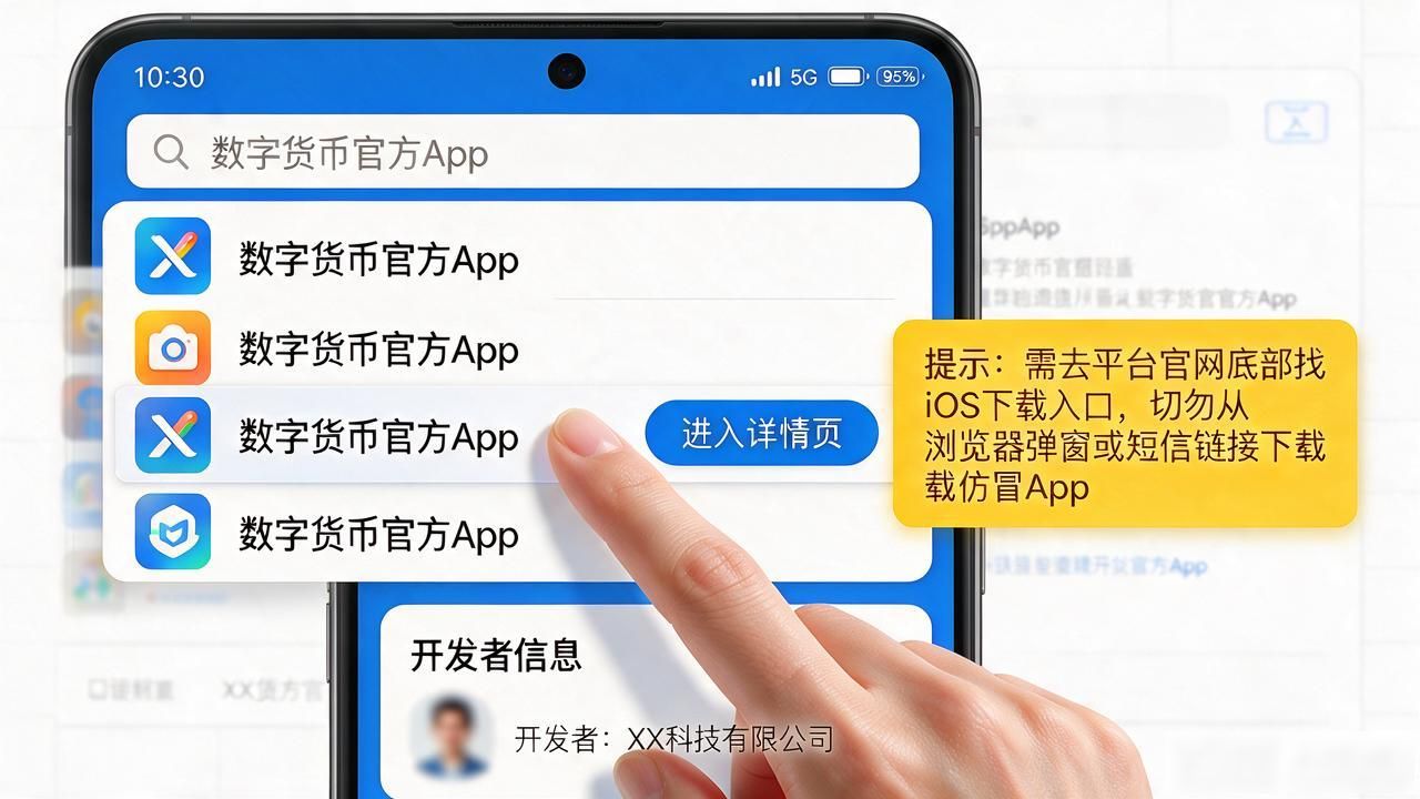 苹果手机怎么下载数字货币官方App？认准开发者别下错
