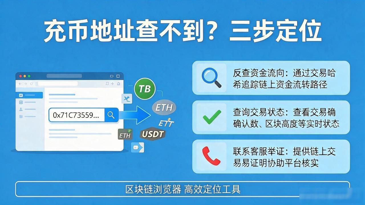 充币地址查不到？教你三步快速定位