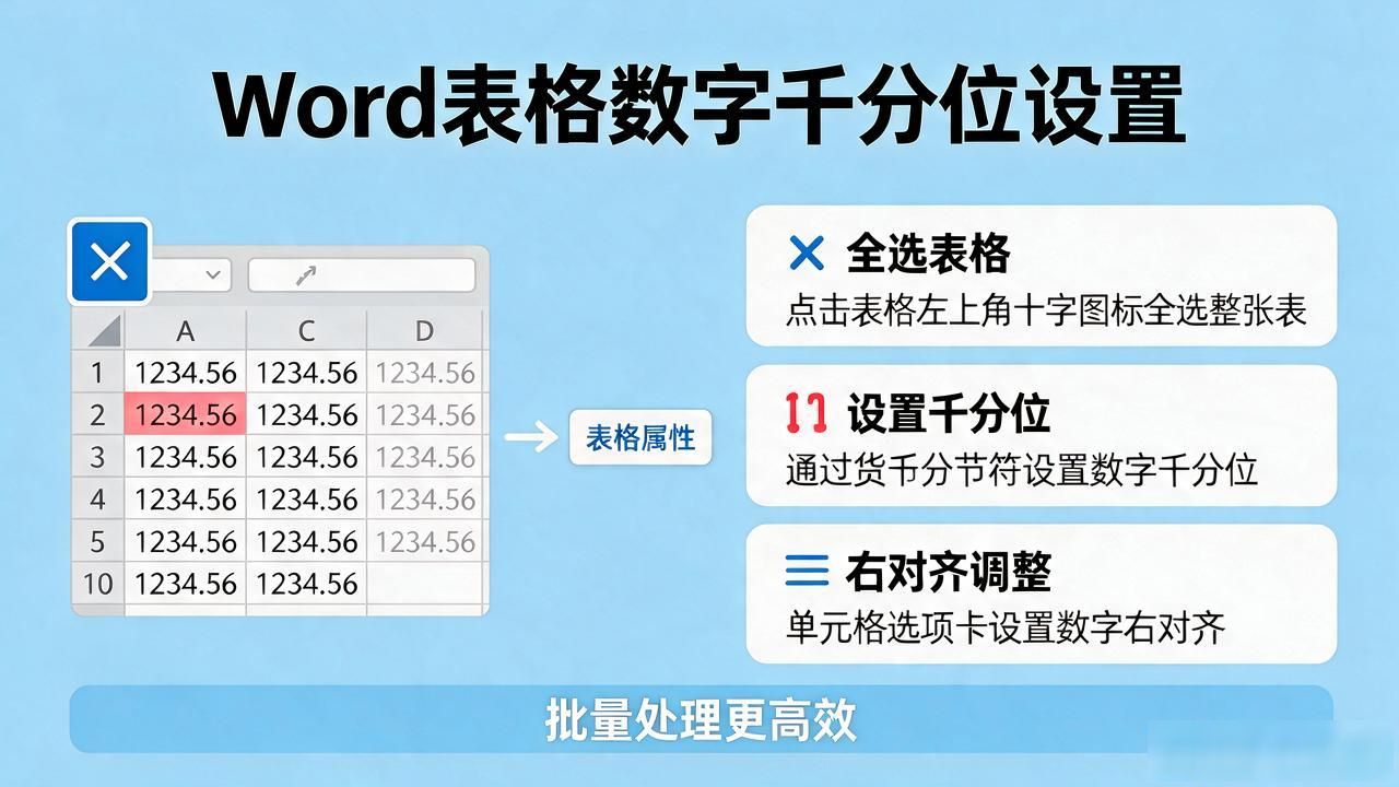 Word表格里数字怎么加千分位？货币分节符设置