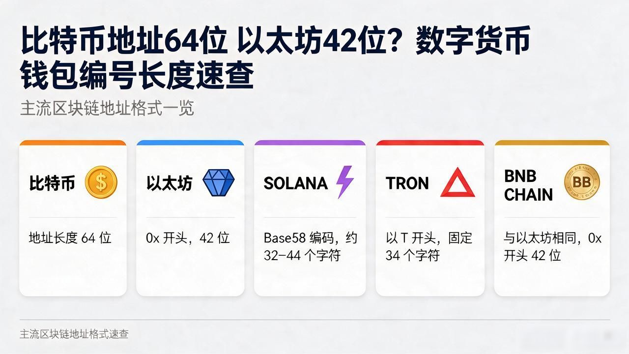 比特币地址64位以太坊42位？数字货币钱包编号长度速查