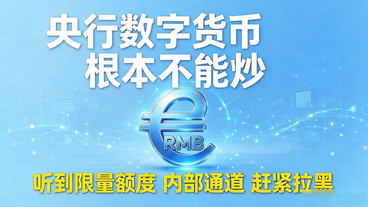 央行数字货币根本不能炒,听到"限量额度""内部通道"赶紧拉黑