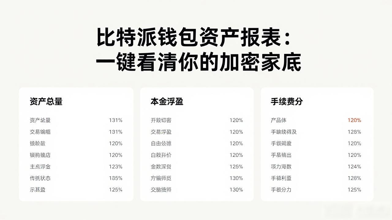 比特派钱包资产报表：一键看清你的加密家底