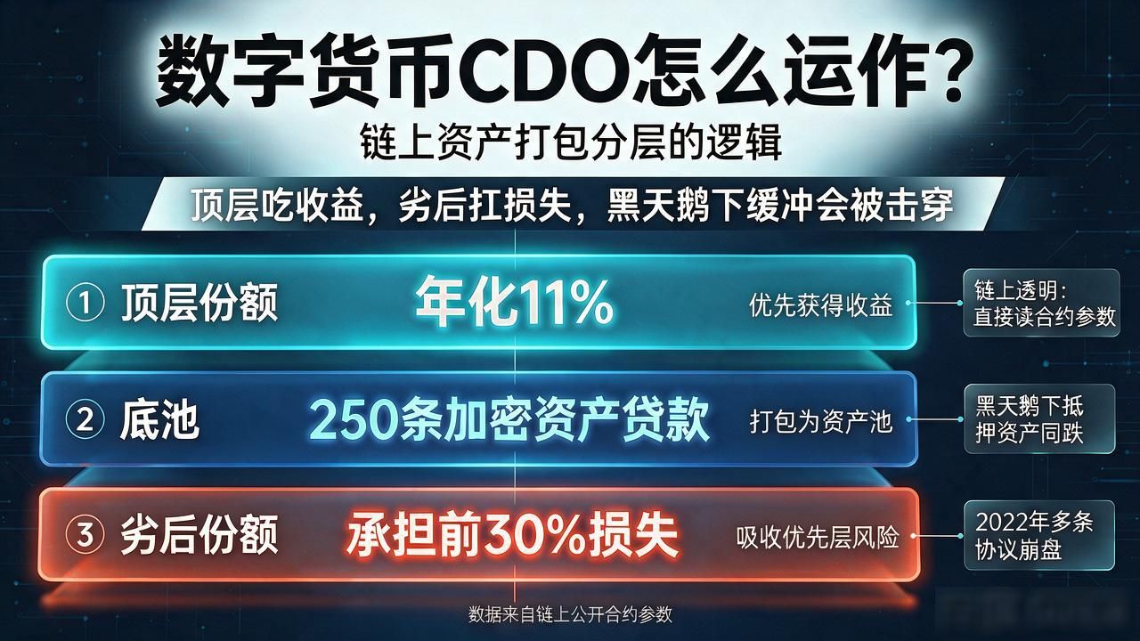 数字货币CDO怎么运作？链上资产打包分层的逻辑